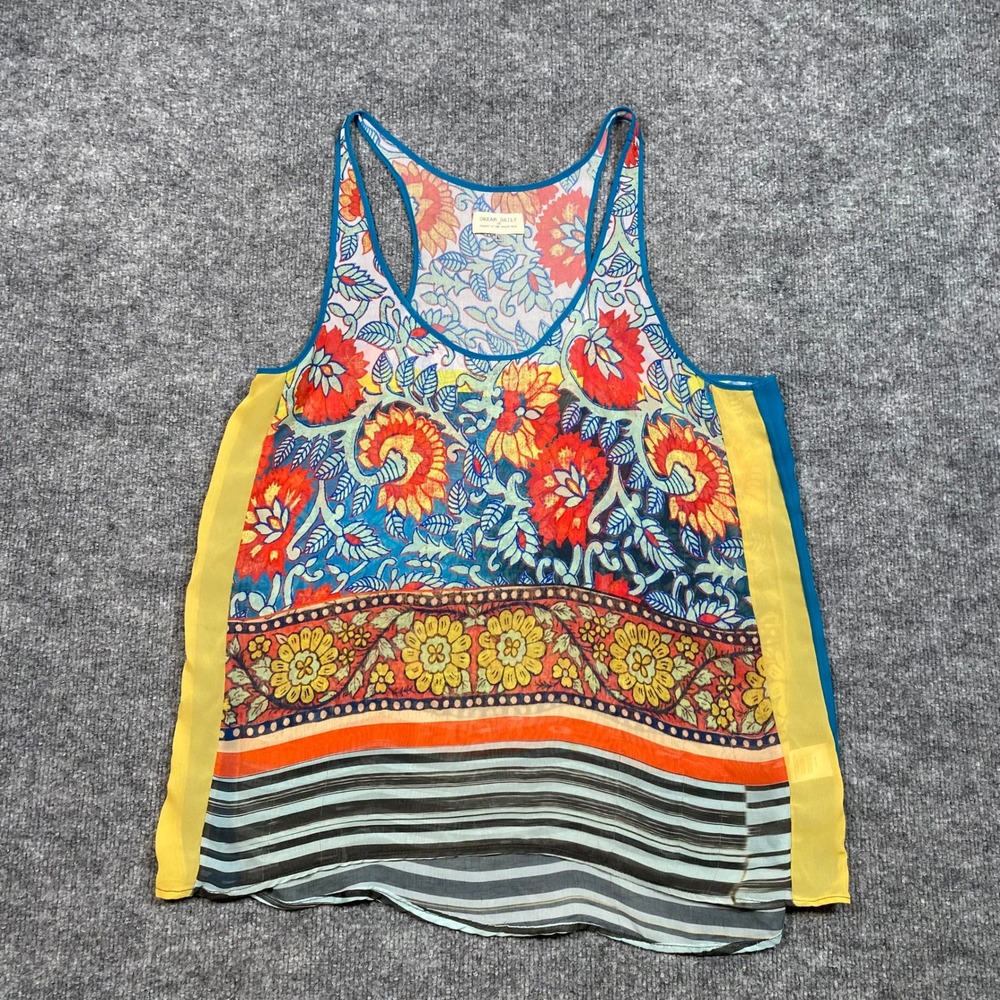 Dream Daily‎ Anthropologie Womens Floral Racerback Tank Top Boho Large